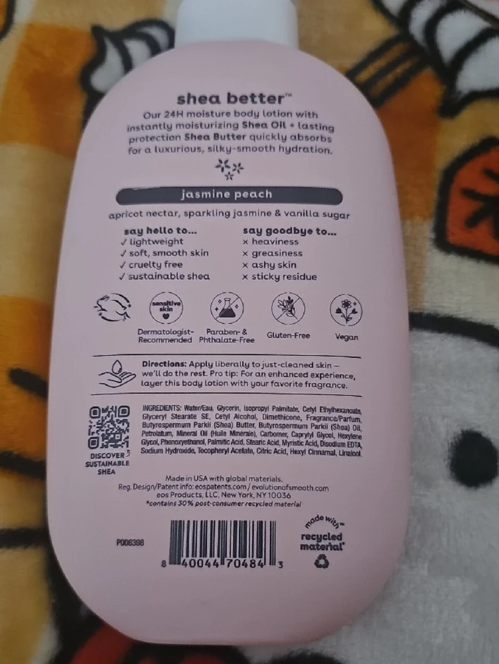 eos Pink 24H Moisture Body Lotion — Jasmine Peach